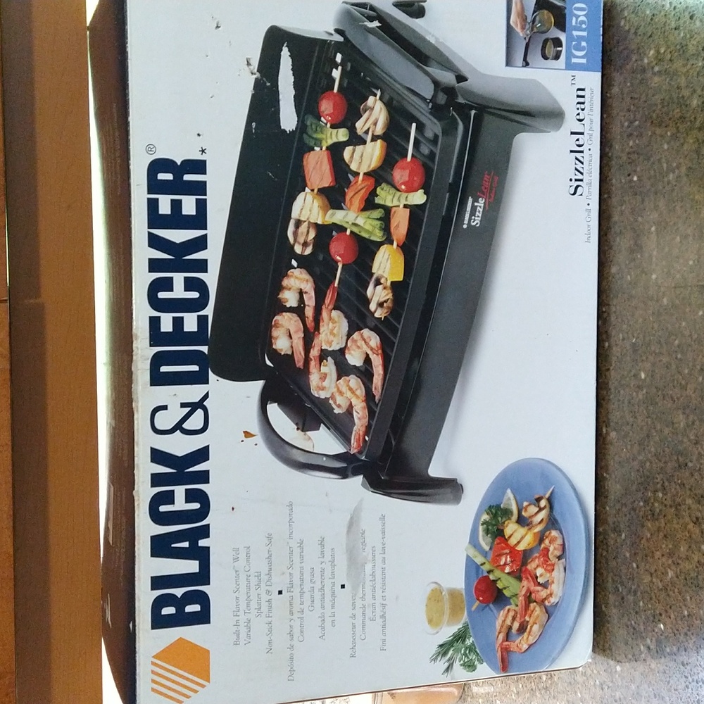 Excellent condition Black & Decker SizzleLean Indoor Grill